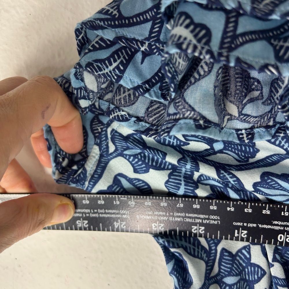 Omika ladies midi maxi dress large blue white peasant cottagecore corpcore day - Picture 10 of 16